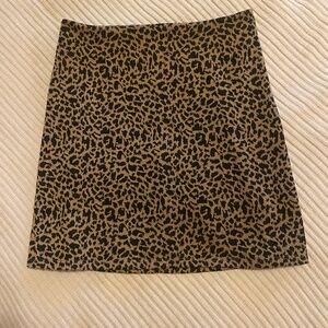 Reformation brown and black leopard print mini skirt
